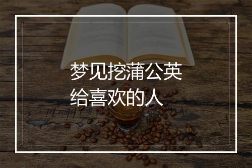 梦见挖蒲公英给喜欢的人