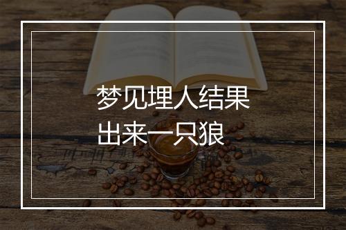 梦见埋人结果出来一只狼