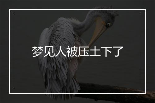 梦见人被压土下了