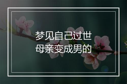 梦见自己过世母亲变成男的