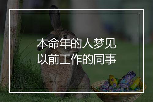 本命年的人梦见以前工作的同事