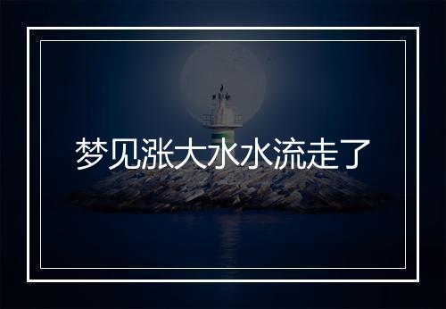 梦见涨大水水流走了