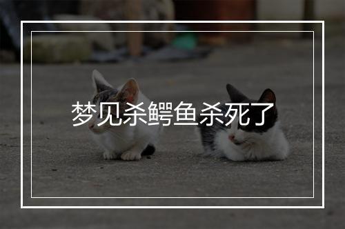 梦见杀鳄鱼杀死了