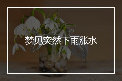 梦见突然下雨涨水