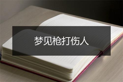 梦见枪打伤人