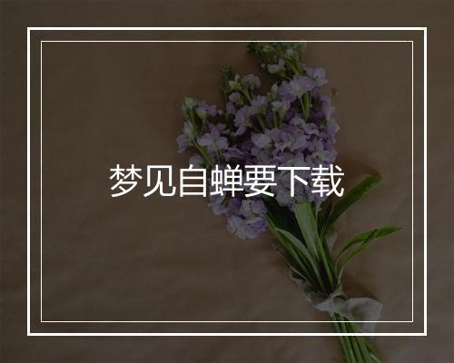 梦见自蝉要下载