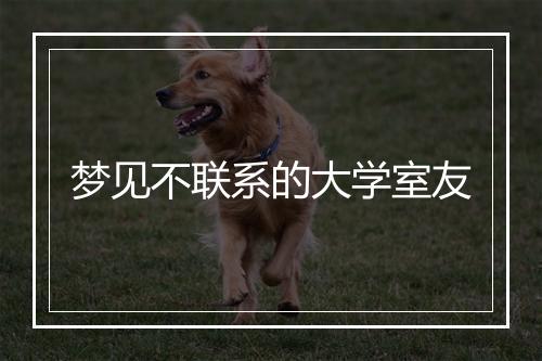 梦见不联系的大学室友