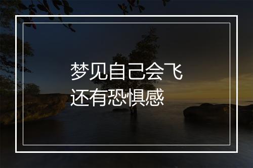 梦见自己会飞还有恐惧感