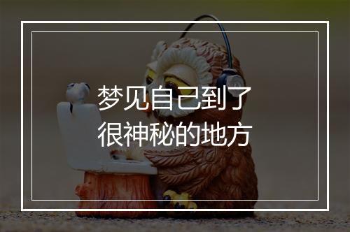 梦见自己到了很神秘的地方