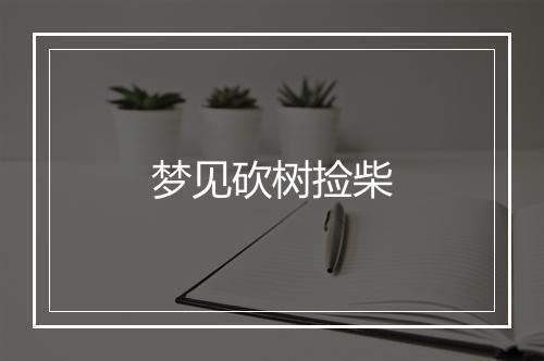 梦见砍树捡柴