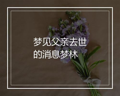 梦见父亲去世的消息梦林