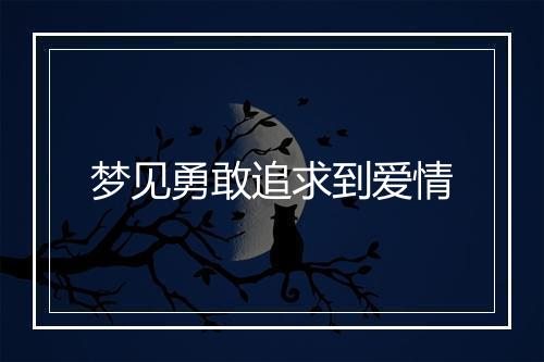 梦见勇敢追求到爱情