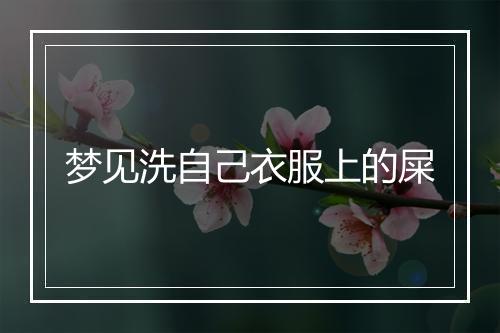 梦见洗自己衣服上的屎