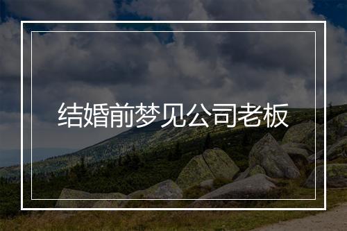 结婚前梦见公司老板