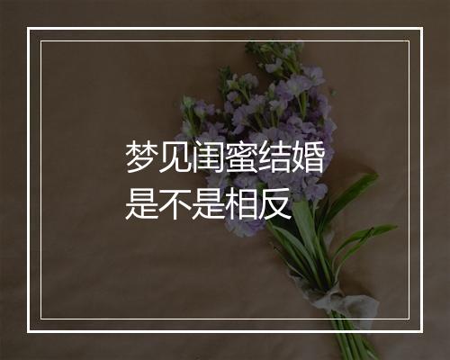 梦见闺蜜结婚是不是相反