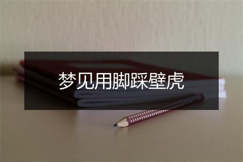 梦见用脚踩壁虎