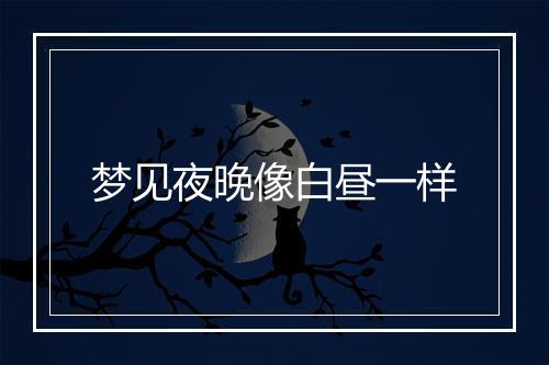 梦见夜晚像白昼一样