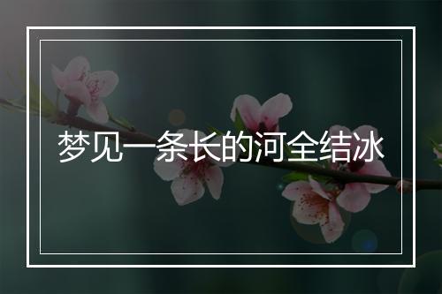 梦见一条长的河全结冰