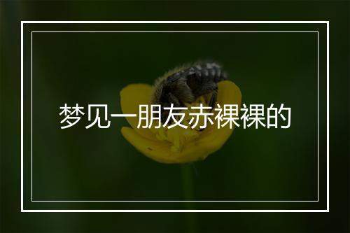 梦见一朋友赤裸裸的