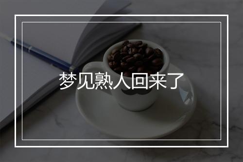 梦见熟人回来了