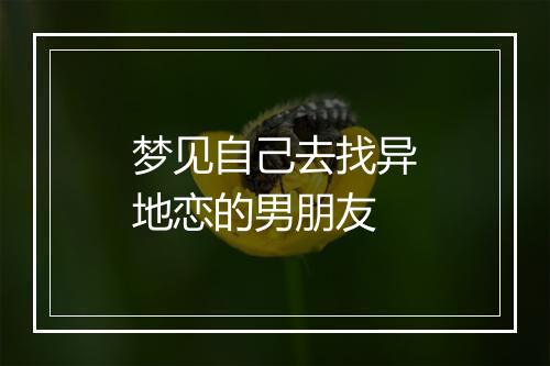 梦见自己去找异地恋的男朋友