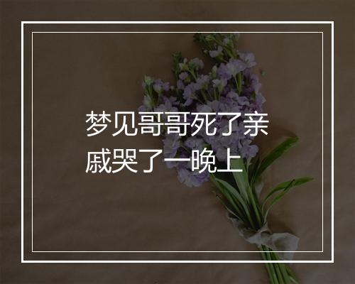 梦见哥哥死了亲戚哭了一晚上