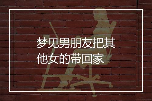 梦见男朋友把其他女的带回家