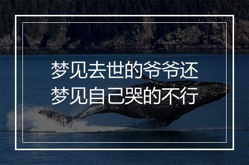 梦见去世的爷爷还梦见自己哭的不行