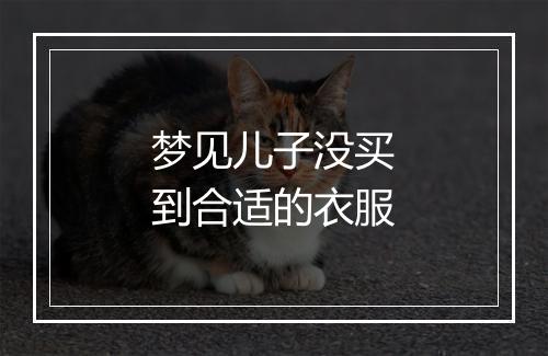 梦见儿子没买到合适的衣服