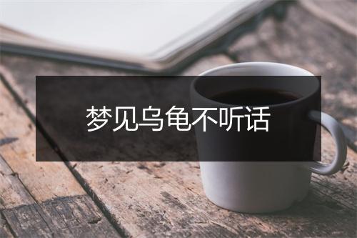 梦见乌龟不听话