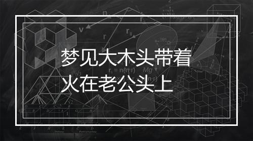 梦见大木头带着火在老公头上