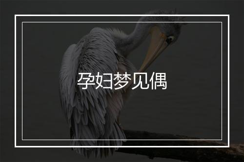 孕妇梦见偶