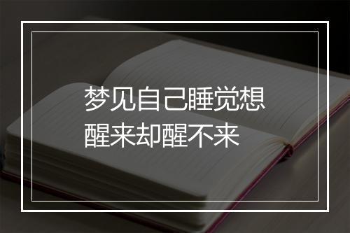 梦见自己睡觉想醒来却醒不来