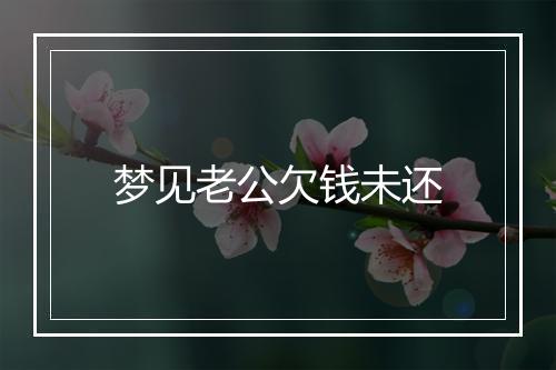 梦见老公欠钱未还