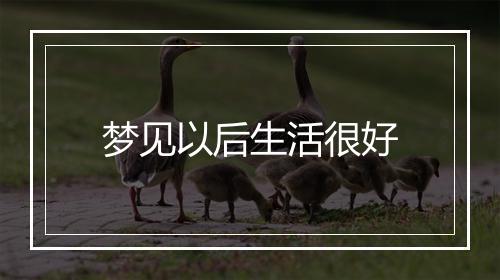 梦见以后生活很好