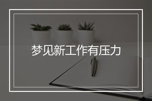 梦见新工作有压力