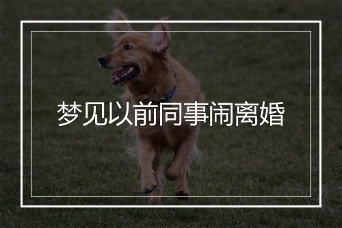 梦见以前同事闹离婚