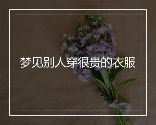 梦见别人穿很贵的衣服