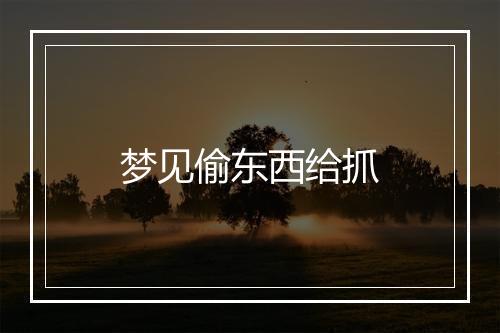 梦见偷东西给抓