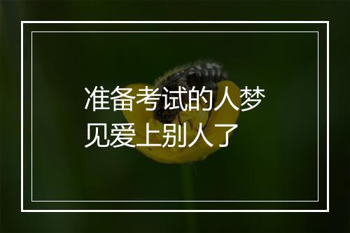 准备考试的人梦见爱上别人了