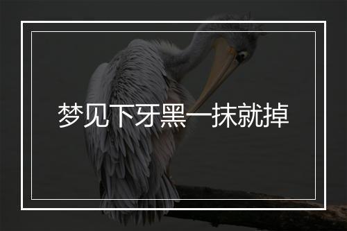 梦见下牙黑一抹就掉