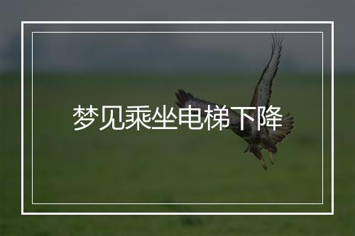 梦见乘坐电梯下降