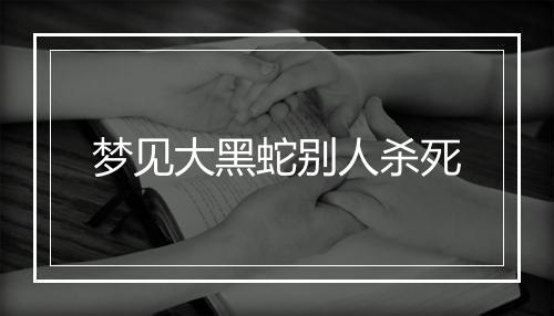 梦见大黑蛇别人杀死