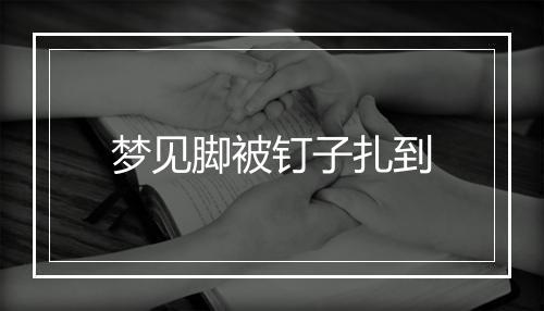 梦见脚被钉子扎到