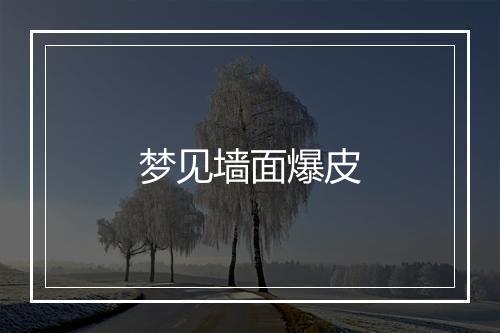 梦见墙面爆皮