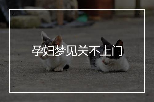 孕妇梦见关不上门