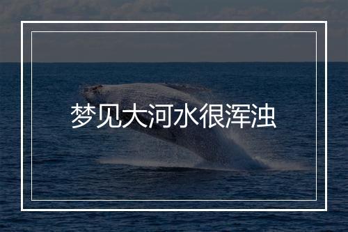 梦见大河水很浑浊