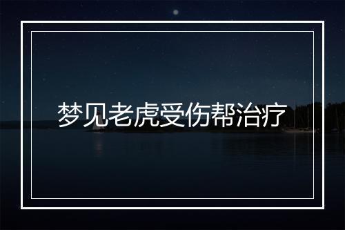 梦见老虎受伤帮治疗