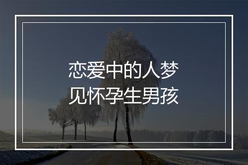 恋爱中的人梦见怀孕生男孩