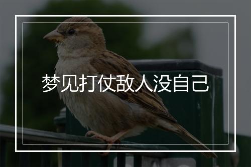 梦见打仗敌人没自己